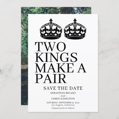 Two Kings Make A Pair Gay Wedding Announcement