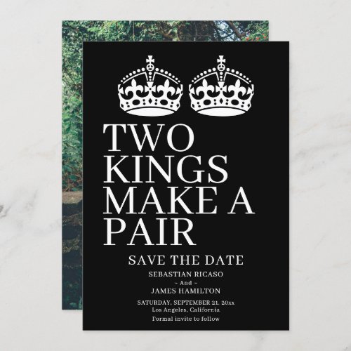 Two Kings Make A Pair Gay Wedding Announcement