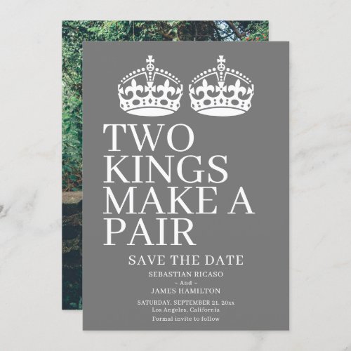 Two Kings Make A Pair Gay Wedding Announcement