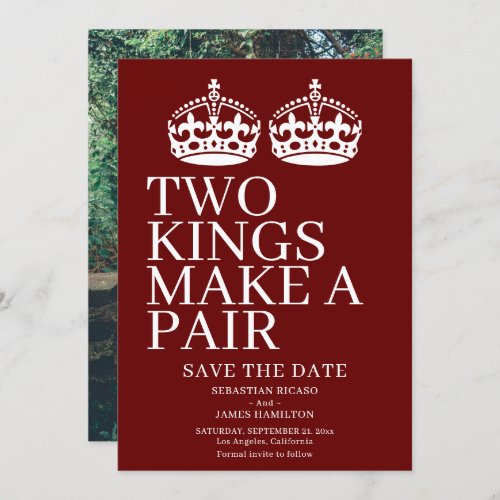 Two Kings Make A Pair Gay Wedding Announcement