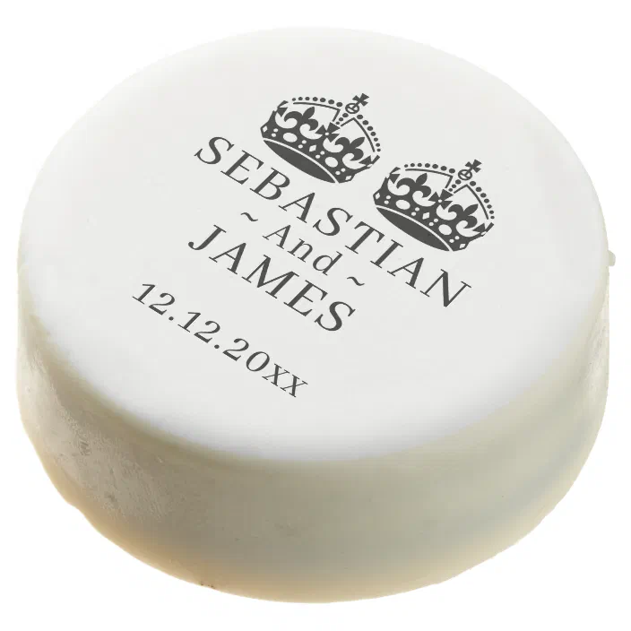 Two Kings Make A Pair Gay Wedding Chocolate Covered Oreo Zazzle Com