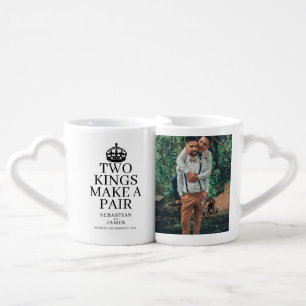 Two Kings Make A Pair Gay Wedding Coffee Mug Set