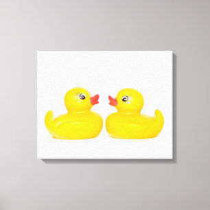 Two Kissing Ducks Canvas Print