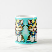 two kittens and lots of flowers coffee mug (Center)