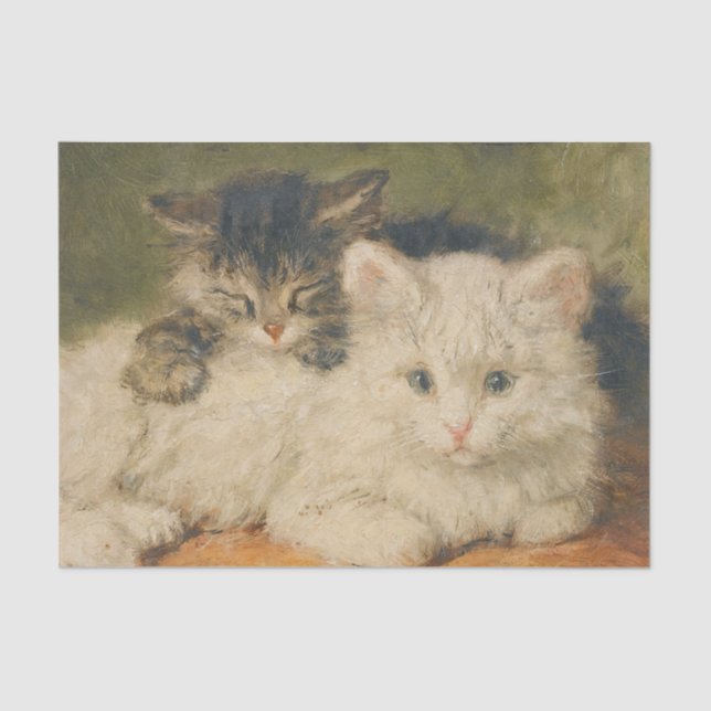 Two Kittens by Henriette Ronner-Knip Tissue Paper (Front)
