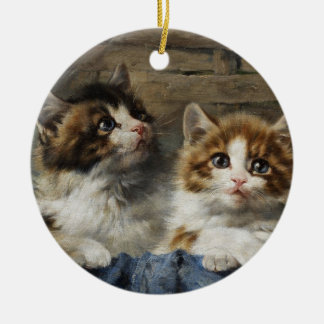 two kittens ceramic ornament