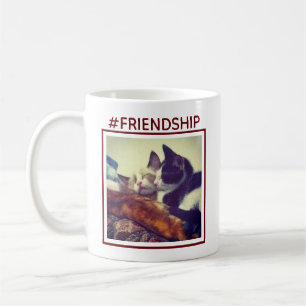 Two Kittens Cuddle Photograph Hashtag Friendship Coffee Mug