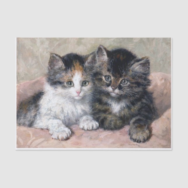 Two Kittens • Henriette Ronner-Knip (1821-1909) Tissue Paper (Front)