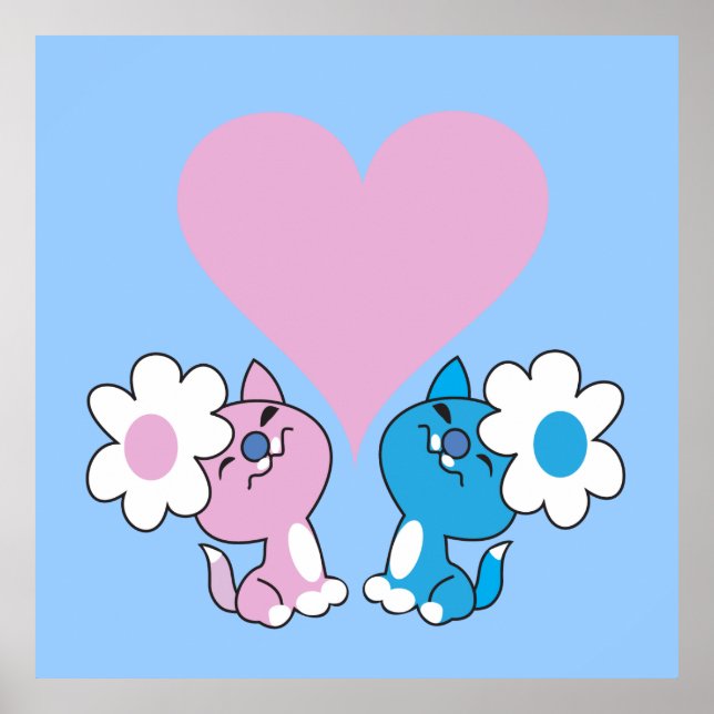 Two kittens in love poster (Front)