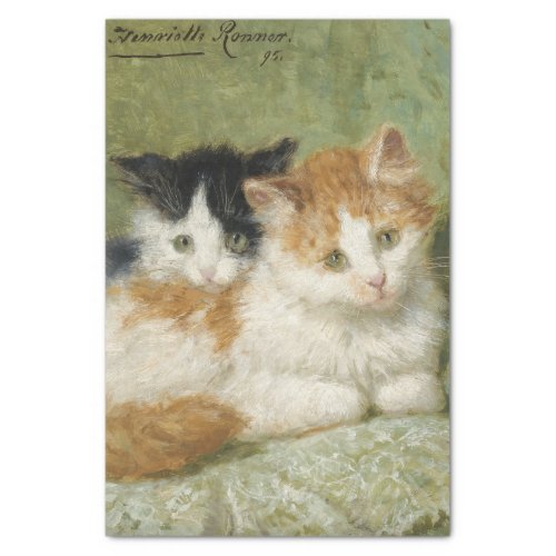 Two Kittens Sitting on a Cushion by Ronner_Knip Tissue Paper