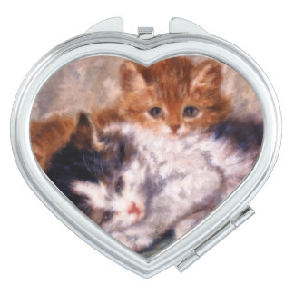 Two Kittens Snuggle by Henriëtte Ronner-Knip Compact Mirror