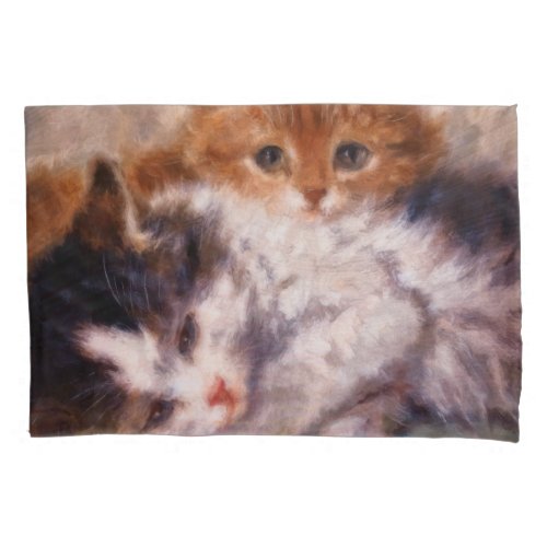 Two Kittens Snuggle by Henritte Ronner_Knip Pillow Case