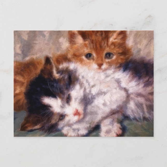 Two Kittens Snuggle by Henriëtte Ronner-Knip Postcard (Front)