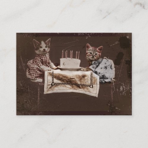 Two Kittens with Birthday Cake Referral Card