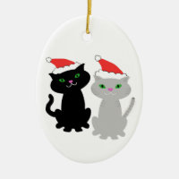 Two Kitties Christmas ornament