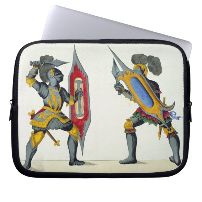 Two knights fighting, plate from 'A History of the Laptop Sleeve (Front)