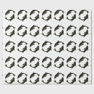 Two Koi – Ink Brush Fish on Wrapping Paper