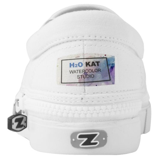 Two Koi watercolor print Slip on Shoes (Left Shoe Back)