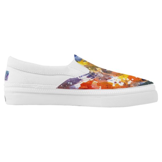 Two Koi watercolor print Slip on Shoes (Left Shoe Inside)