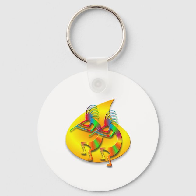 Two Kokopelli #126 Keychain (Front)