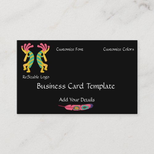 Two Kokopelli Logo Business Card