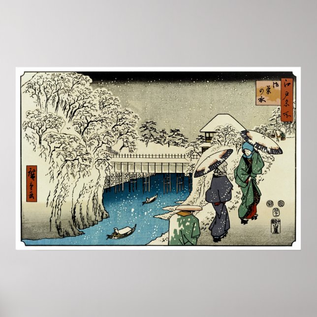 Two Ladies Conversing in the Snow Poster (Front)