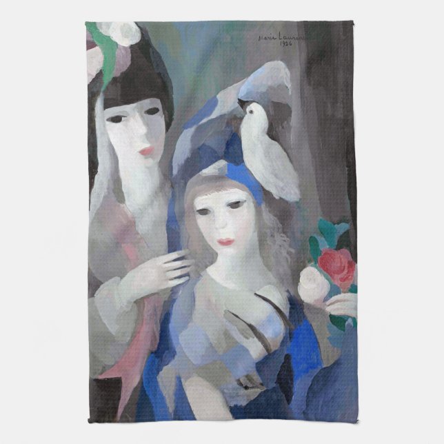 Two Lady and Dove, Marie Laurencin Kitchen Towel (Vertical)