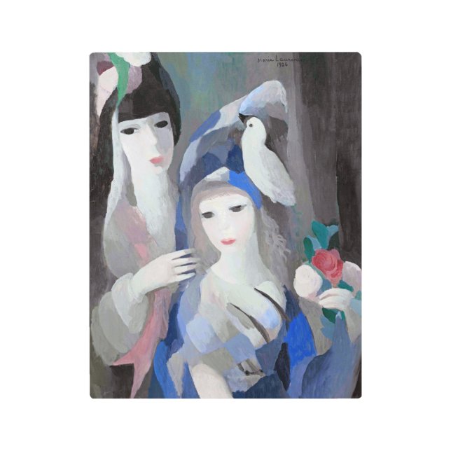 Two Lady and Dove, Marie Laurencin Metal Print (Front)