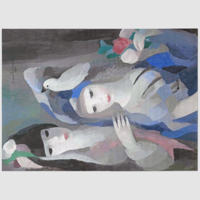 Two Lady and Dove, Marie Laurencin Tissue Paper (Front)