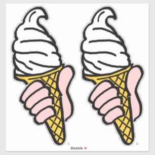 Two Large Bold Graphic Pop-Art Style Ice-Creams Sticker