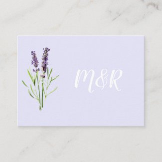 two lavenders -  monogrammed  wedding website enclosure card