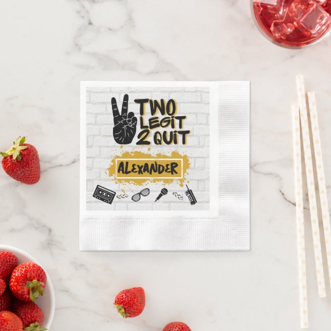 Two Legit 2 Quit Hip Hop 2nd Birthday Napkins (Insitu)