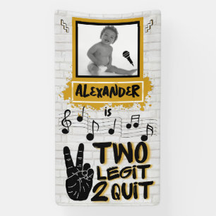 Two Legit Retro 90's Hip Hop 2nd Birthday Photo Banner