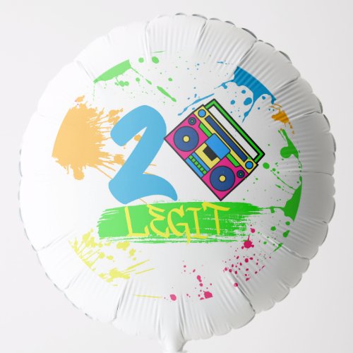 TWO LEGIT TO QUIT 2nd Birthday Colorful Balloon