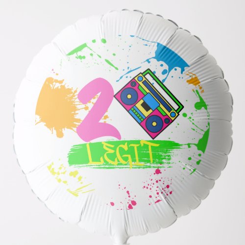 TWO LEGIT TO QUIT 2nd Birthday Colorful Balloon