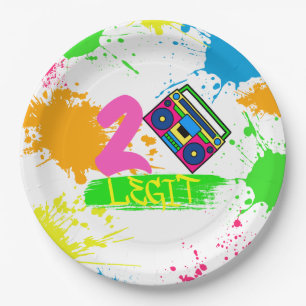 TWO LEGIT TO QUIT 2nd Birthday Colorful  Paper Pla Paper Plates