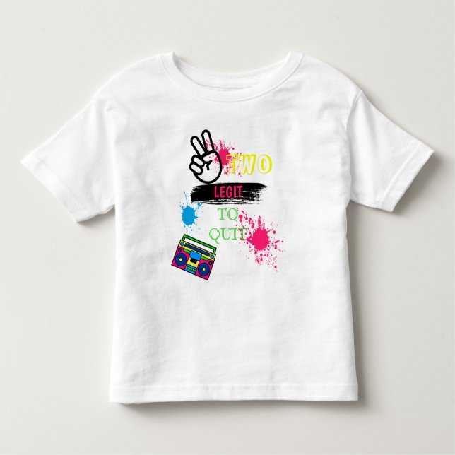 TWO LEGIT TO QUIT 2nd Birthday  Colorful T-Shirt (Front)