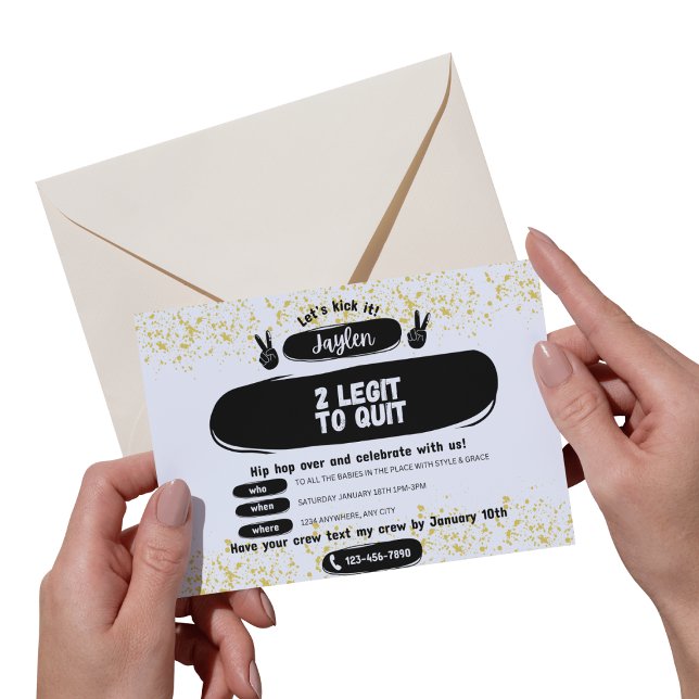 Two Legit to Quit 2nd Birthday Invitation (Creator Uploaded)