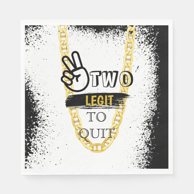 TWO LEGIT TO QUIT 2nd Birthday  Napkins (Front)