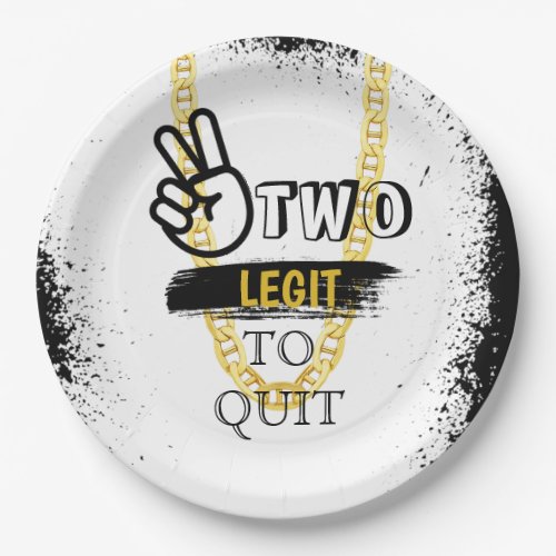 TWO LEGIT TO QUIT 2nd Birthday Paper Plates