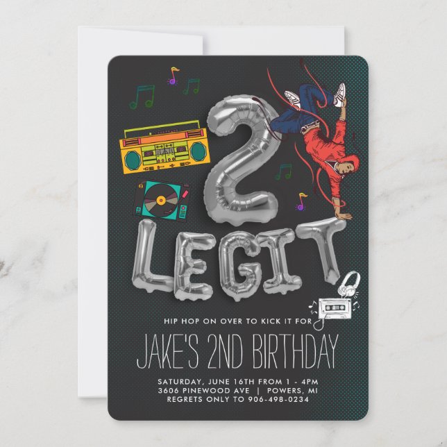 Two Legit to Quit 90’s Hip Hop Birthday Party (Front)