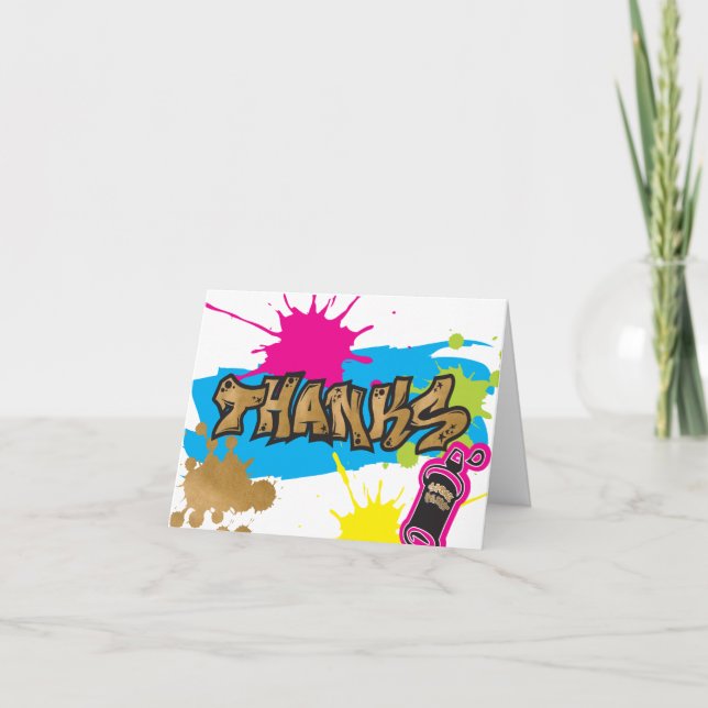 Two Legit to Quit Graffiti Style Thank You Cards (Front)