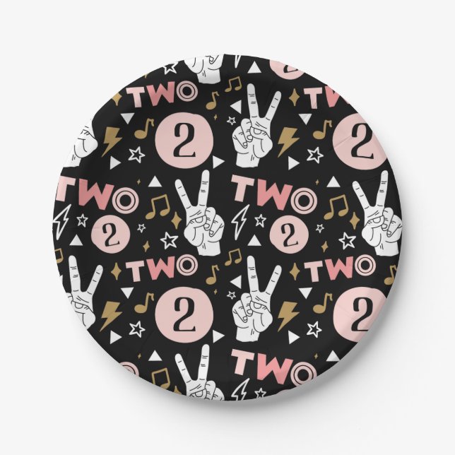 Two Legit to Quit Second Birthday Paper Plates (Front)