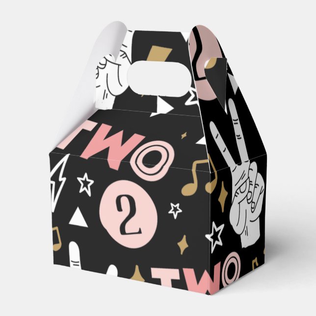 Two Legit to Quit Second Birthday Paper Plates Favor Boxes (Front Side)