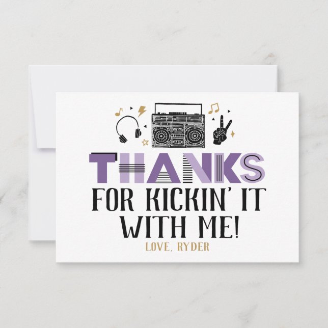Two Legit to Quit Second Birthday Thank You Card (Front)