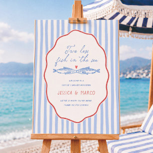 Two Less Fish Bridal Shower Welcome Sign