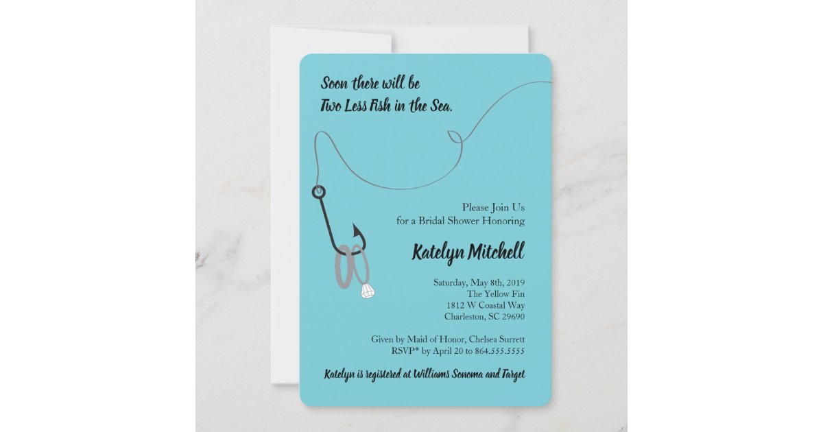 Two Less Fish in the Sea Bridal Shower Invitations