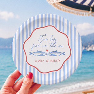 Two Less Fish In The Sea Bridal Shower Paper Plates