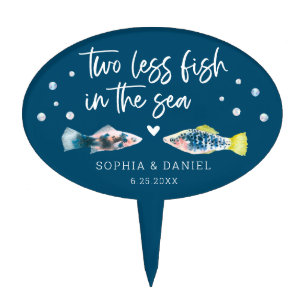 Two Less Fish In The Sea Cake Topper