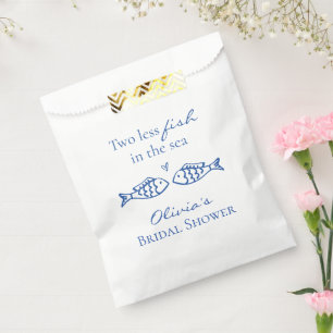 Two less fish in the sea coastal Bridal Shower Favor Bag